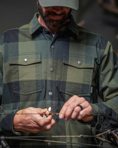 Field Flannel Fleece Shirt Jacket | Steel Blue Framework