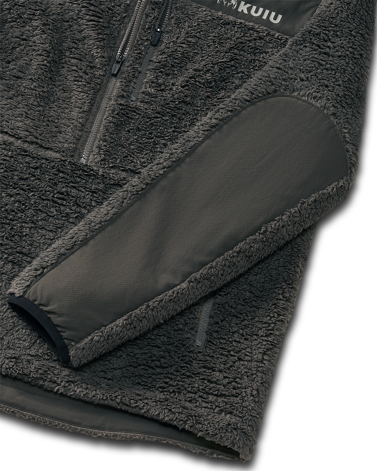 Sherpa Fleece Zip Pullover | Gunmetal Tonal