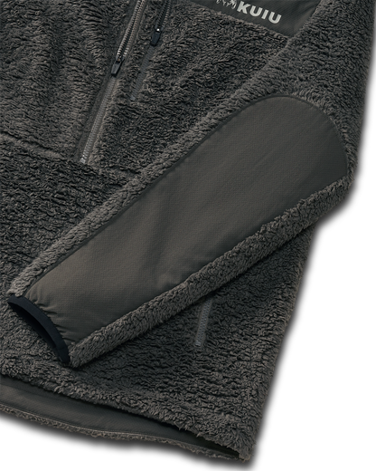 Sherpa Fleece Zip Pullover | Gunmetal Tonal