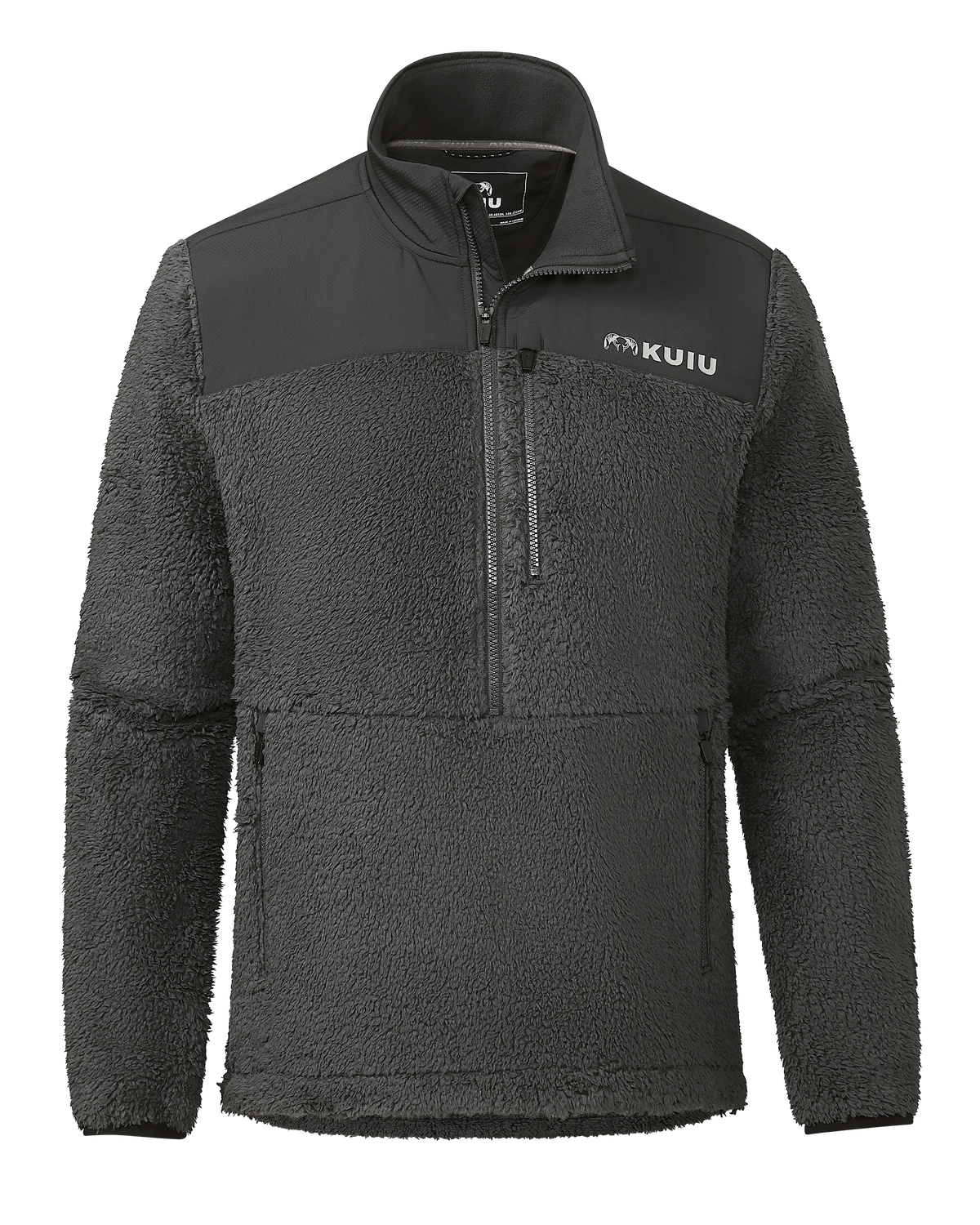 Sherpa Fleece Zip Pullover | Gunmetal Tonal