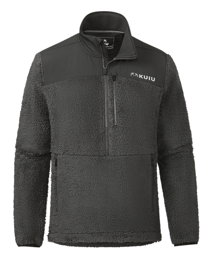 Sherpa Fleece Zip Pullover | Gunmetal Tonal