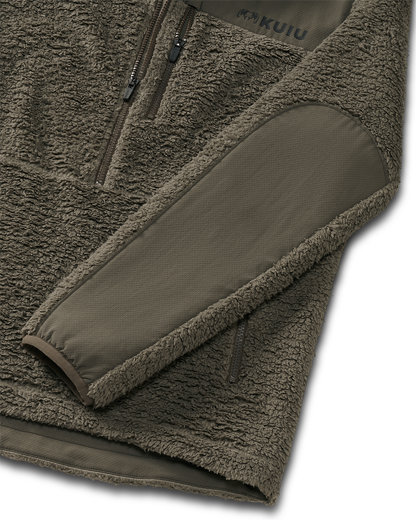 Sherpa Fleece Zip Pullover | Gunmetal Tonal