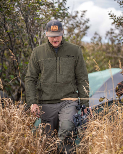Sherpa Fleece Zip Pullover | Gunmetal Tonal