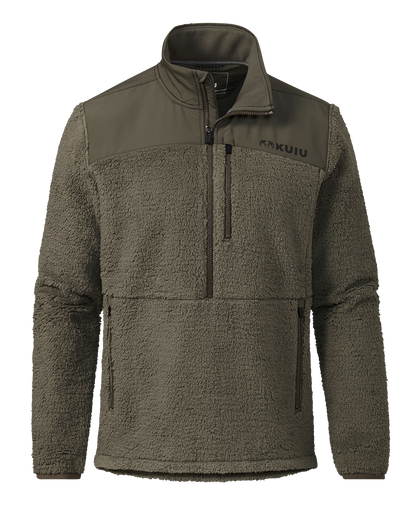 Sherpa Fleece Zip Pullover | Gunmetal Tonal
