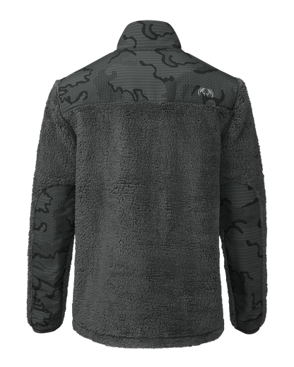 Sherpa Fleece Zip Pullover | Gunmetal Tonal