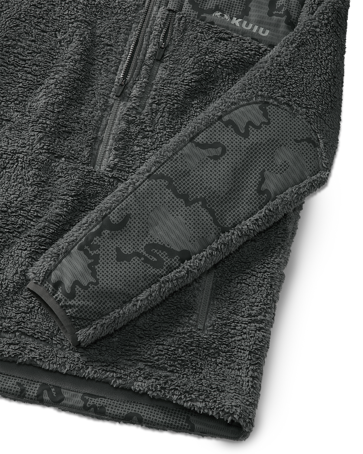 Sherpa Fleece Zip Pullover | Gunmetal Tonal