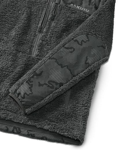 Sherpa Fleece Zip Pullover | Gunmetal Tonal