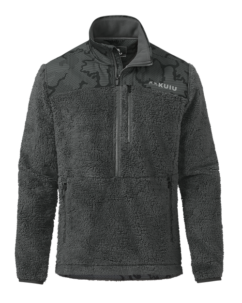Sherpa Fleece Zip Pullover | Gunmetal Tonal