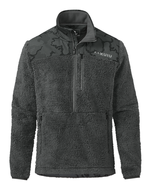 Sherpa Fleece Zip Pullover | Gunmetal Tonal