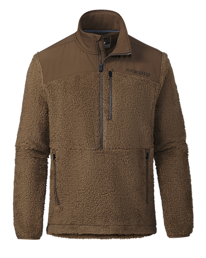 Sherpa Fleece Zip Pullover | Gunmetal Tonal