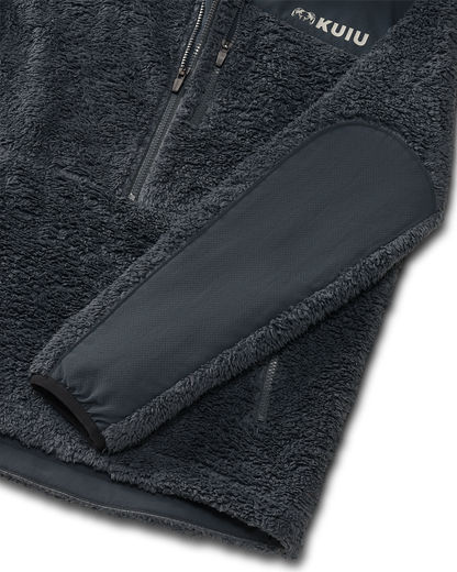 Sherpa Fleece Zip Pullover | Gunmetal Tonal