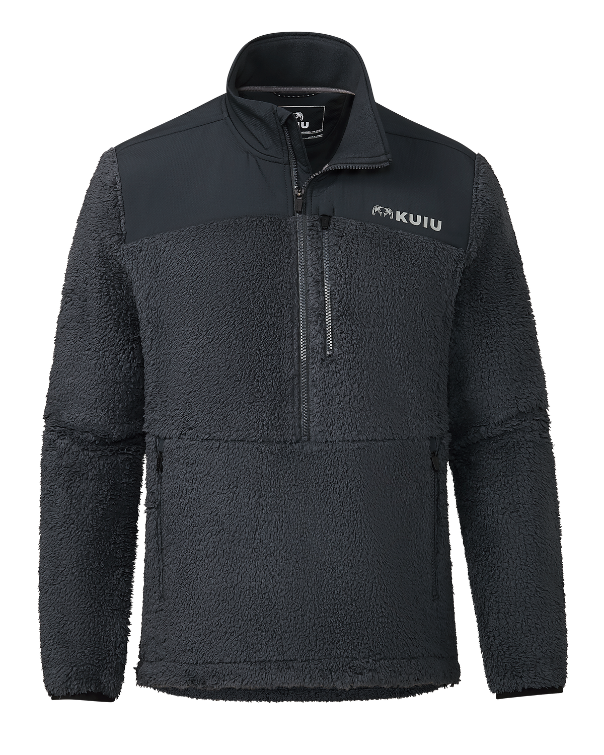 Sherpa Fleece Zip Pullover | Gunmetal Tonal