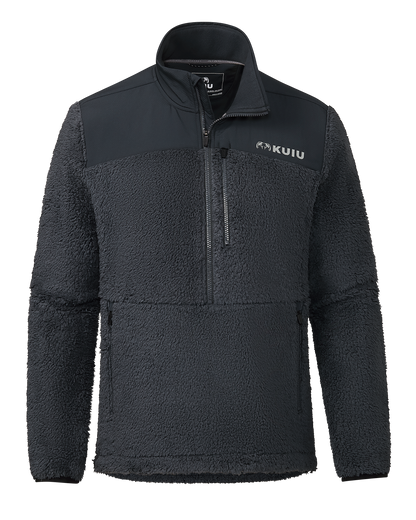 Sherpa Fleece Zip Pullover | Gunmetal Tonal