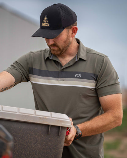 KUIU Performance Polo Stripe | Evergreen Stripe
