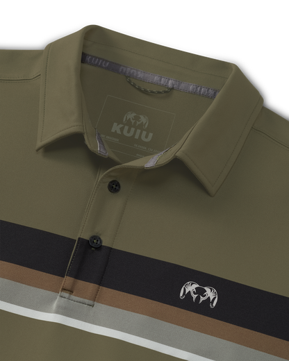 KUIU Performance Polo Stripe | Evergreen Stripe
