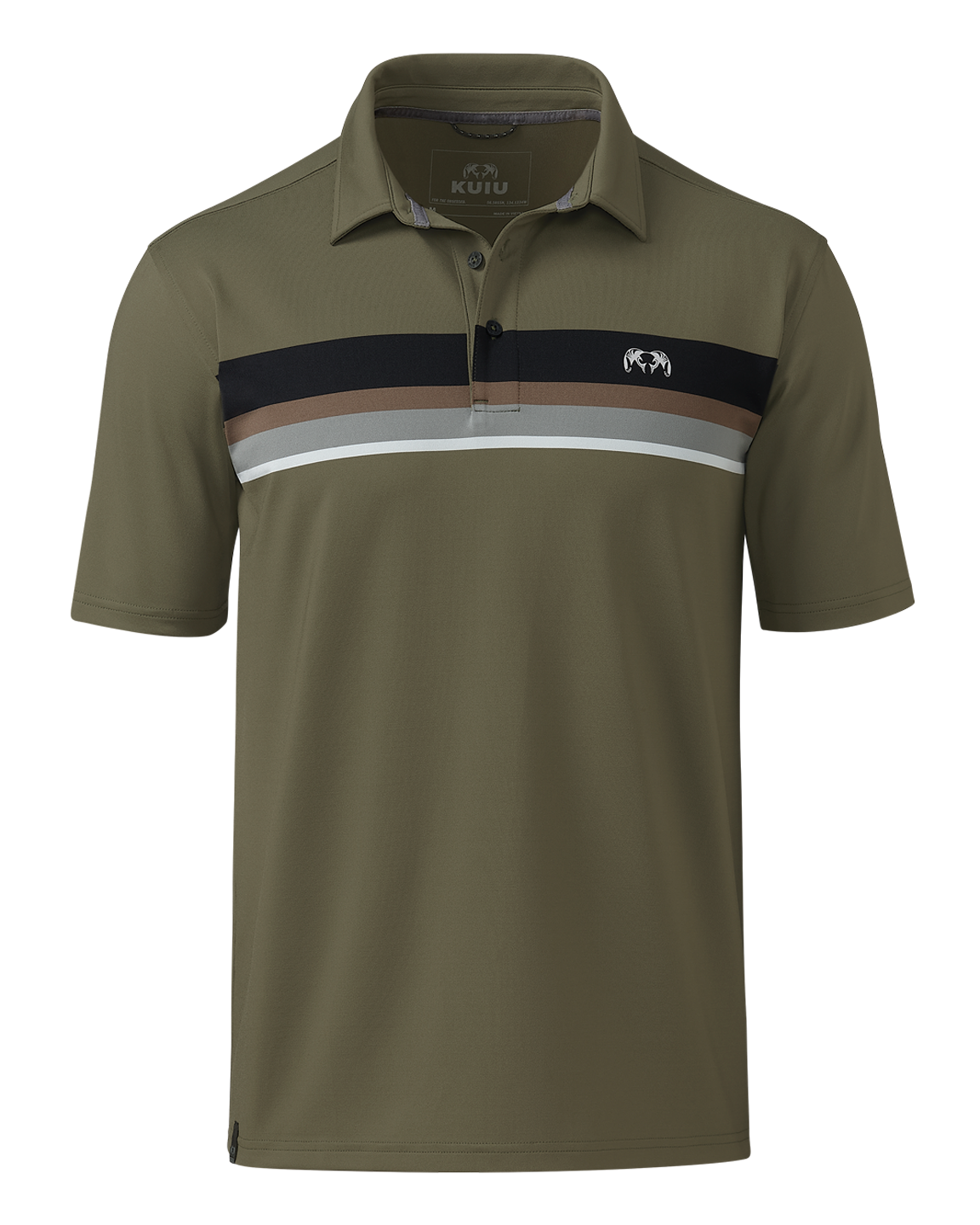 KUIU Performance Polo Stripe | Evergreen Stripe