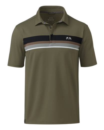KUIU Performance Polo Stripe | Evergreen Stripe