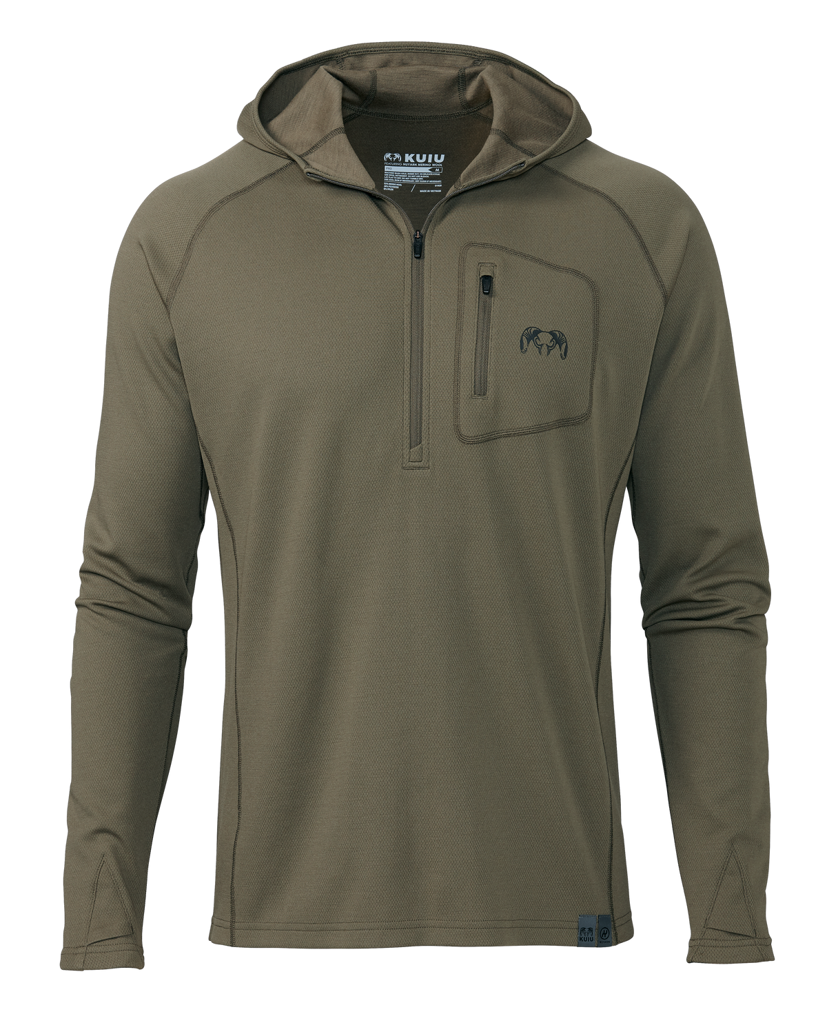PRO Merino 200 Zip-T Hoodie | Verde