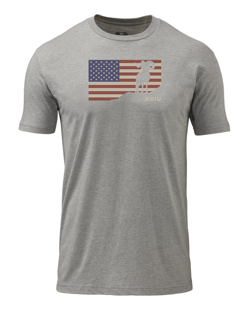KUIU Ram Flag T-Shirt | Heather Grey
