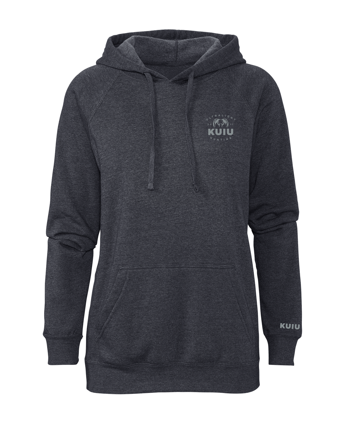 KUIU Women's Ultralight Chest Logo Hoodie | Midnight Heather