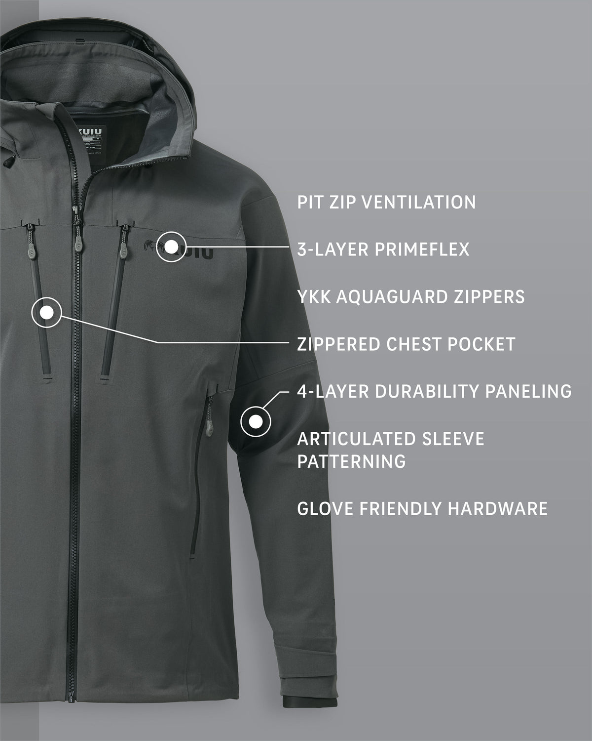 Yukon TR Rain Jacket | Ash