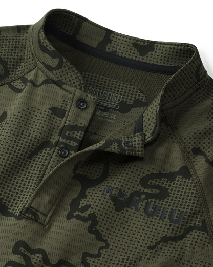 Outlet Ridgepoint Fleece Henley | Olive Tonal