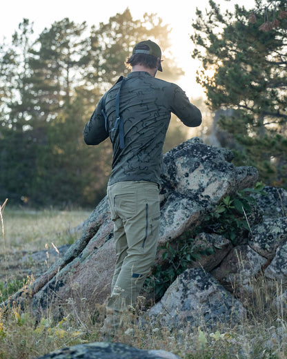 Outlet Ridgepoint Fleece Henley | Olive Tonal