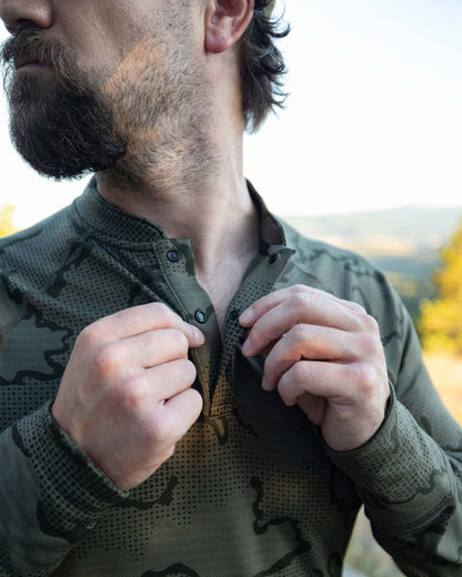 Outlet Ridgepoint Fleece Henley | Olive Tonal