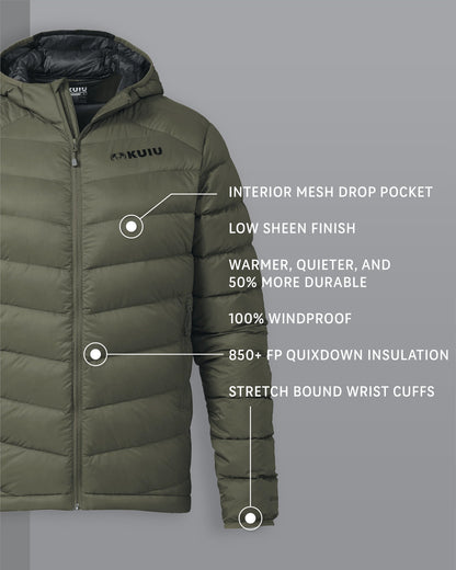 Super Down LT Hooded Jacket | Verde