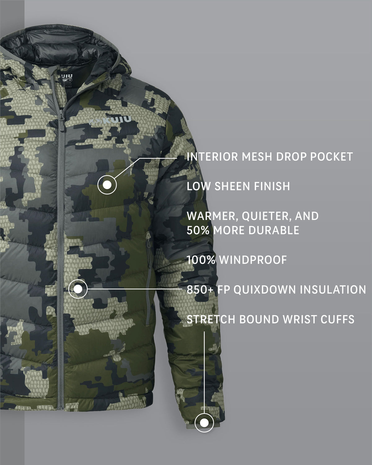 Super Down LT Hooded Jacket | Ash