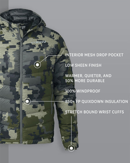 Super Down LT Hooded Jacket | Ash