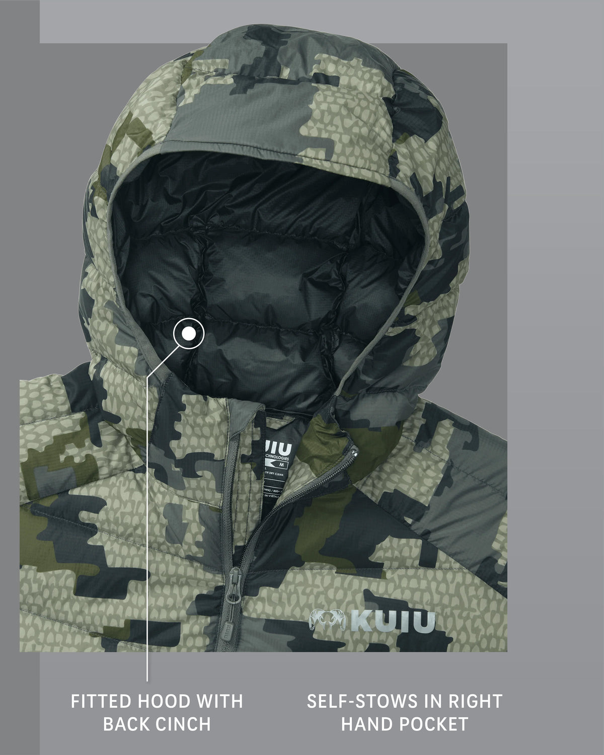 Super Down LT Hooded Jacket | Ash