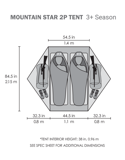 Mountain Star 2 Person Tent Set | Gunmetal-Camel